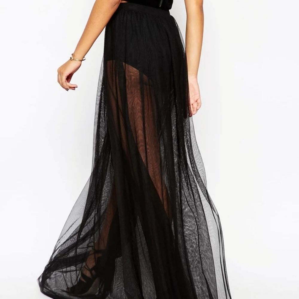 Shear swimsuit cover up - Black